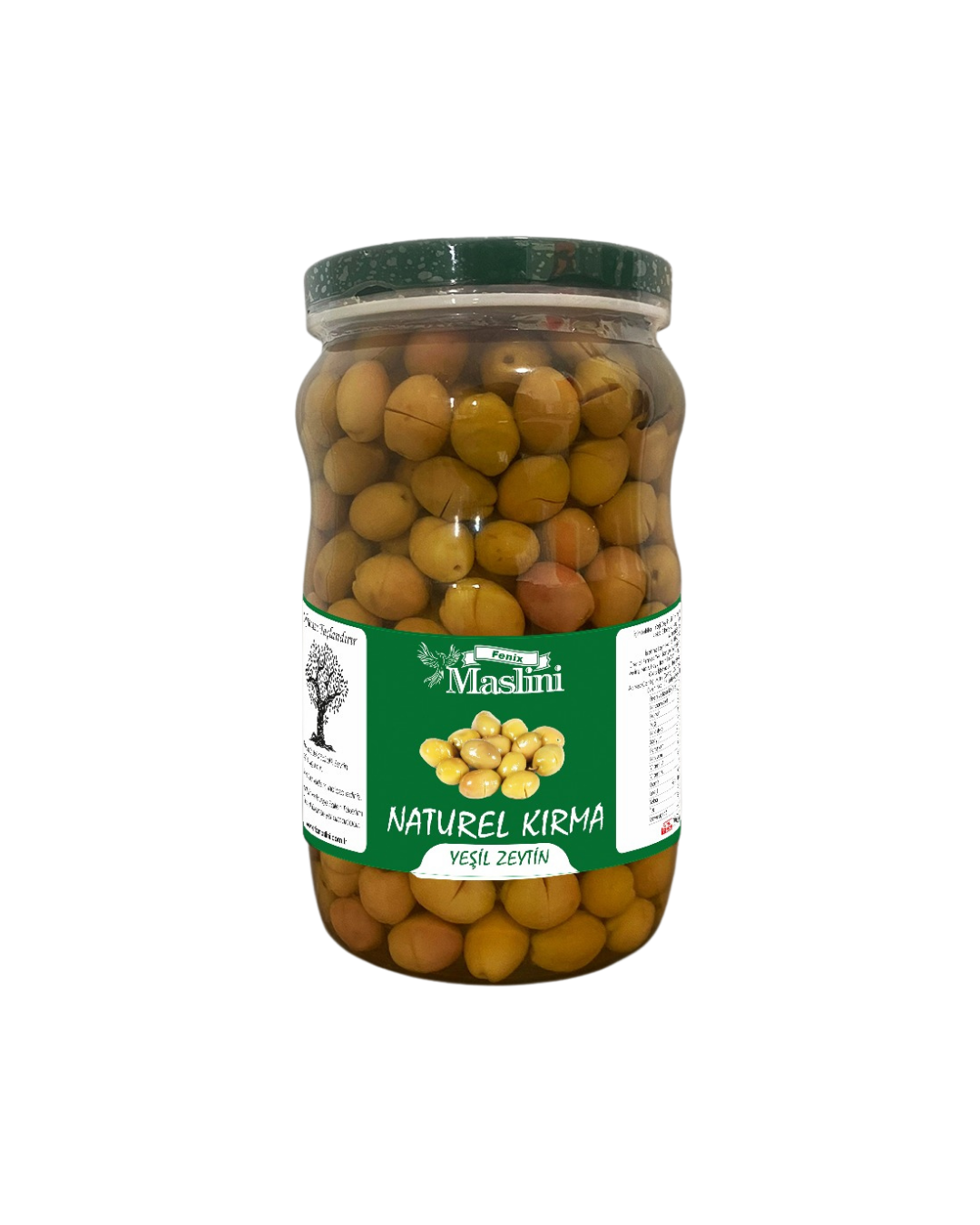 FENİX MASLİNİ NATURAL KIRMA YEŞİL ZEYTİN 1 KG